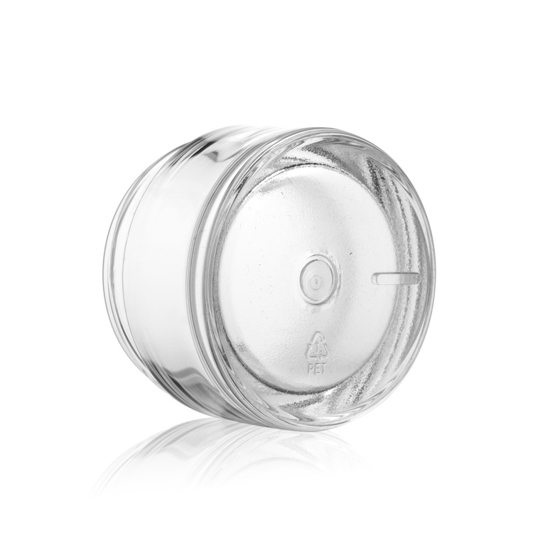 Cosmetic packaging — 50g PET Face Care Cream Jar Customized Container White Lid Clear Empty Cosmetic Packaging Containers Plastic Jars Round Accepted (2)