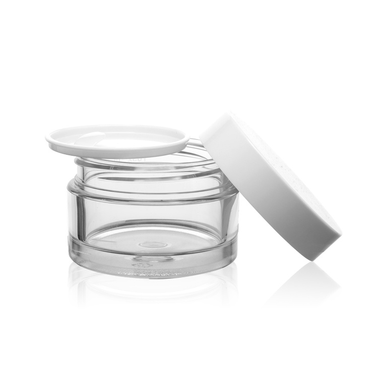 Cosmetic packaging — 50g PET Face Care Cream Jar Customized Container White Lid Clear Empty Cosmetic Packaging Containers Plastic Jars Round Accepted (5)