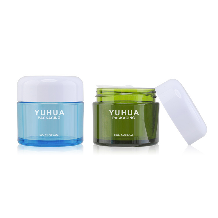 Cosmetic packaging — Wholesale Facy Cream Jars 50g Recycled Cosmetic Cream Jars with Lids Pet Plastic Jar for Face Eye Cream Exfoliating Scrub (6)