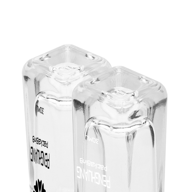 Cosmetic packaging — Face Serum Bottle 30ml Wholesale Skin Care Transparent Square Cosmetic Glass Dropper Bottle Luxury (6)