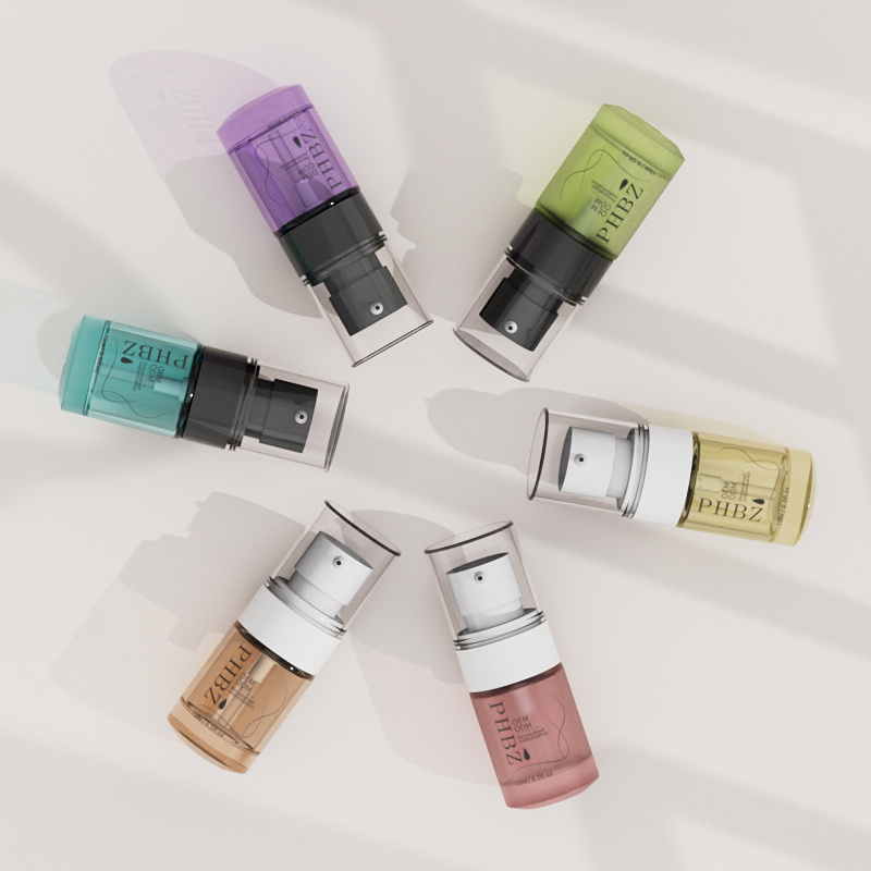 Cosmetic packaging — Colorful 15ml/0.5oz Cosmetic Packaging Glass Serum Lotion Bottle with Empty Pump Foundation Glass Bottle Pump (4)