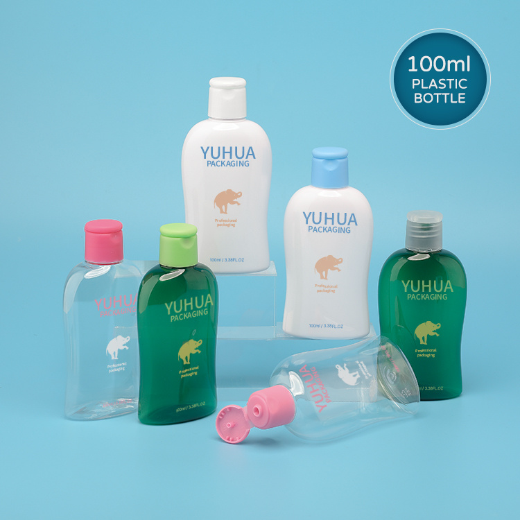 Cosmetic packaging — Factory Direct Sale Flip Cap Squeeze Bottle PET Shampoo Bottle 100ml Rectangle Body Wash Plastic Bottle (5)