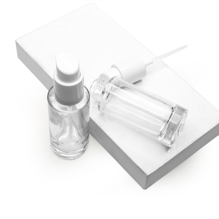 Cosmetic packaging — 30ml Label Cosmetic Packaging Empty Lotion Makeup Base Bottle Transparent Foundation Glass Serum Pump Bottle (4)