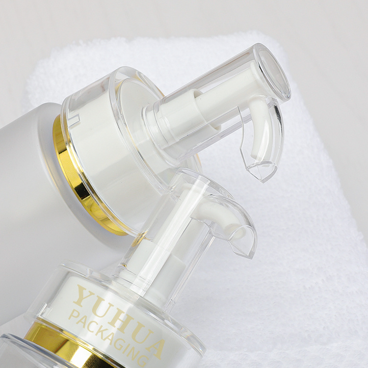 Cosmetic packaging — Custom Frosted PET Press Pump Shampoo Bottle 180ml 200ml Skincare Packaging Plastic Lotion Bottle (4)