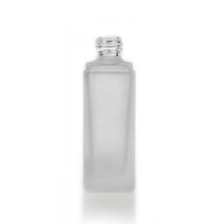 Cosmetic packaging — 30ml frosted empty square bottle liquid lotion glass foundation bottle with Dropper pump black cap (3)