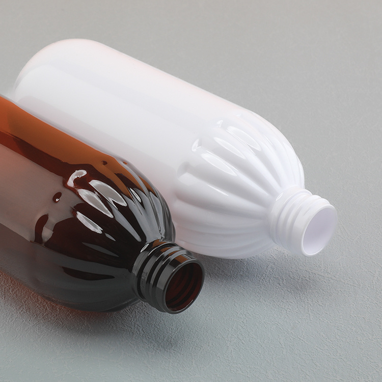 Cosmetic packaging — Plastic shampoo bottle 300ml high quality round shoulder PET hand sanitizer brown Body wash bottle plastic lotion bottle (4)