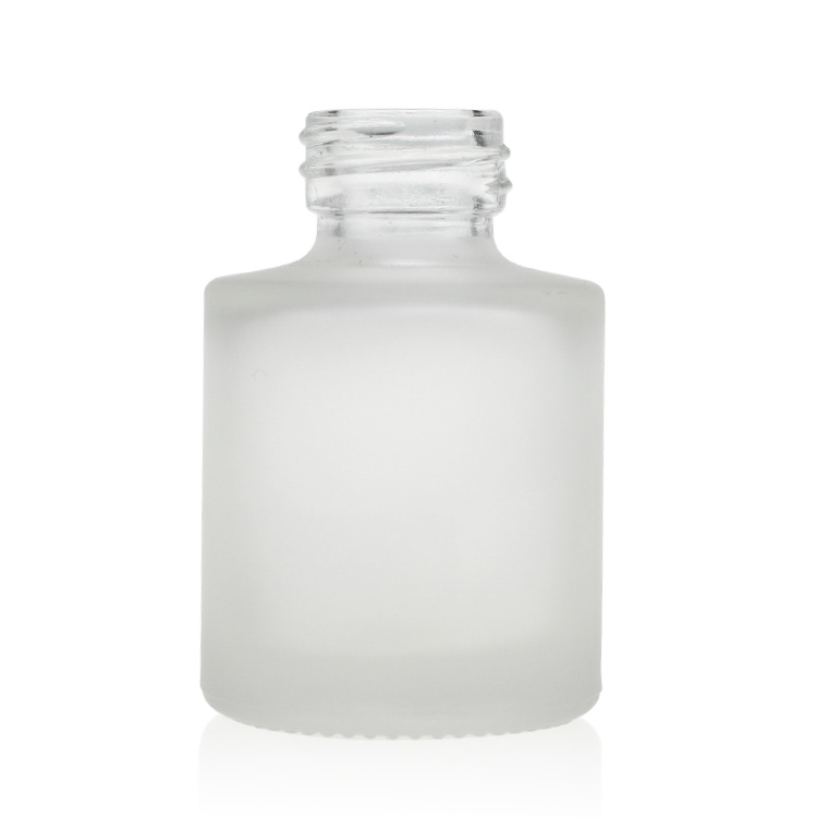 Cosmetic packaging — Matte Customized Short cylinder round bottle 30ml with silvery golden white dropper (4)