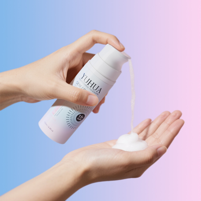 Cosmetic packaging — Custom Plastic 60-200ml PET Foam Dispenser Bottle Silk Screen Printing for Facial Cleaning Mousse Shower Gel Foaming Shampoo (3)
