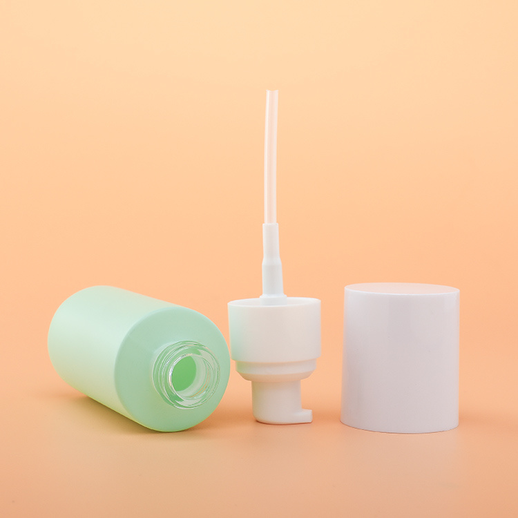 Cosmetic packaging — ECO 15ml Beauty cosmetic set glass set with green color painting bottle cream jar and pump sprayer cap 30ml 50ml 100ml 30g 50g (4)