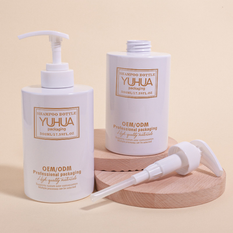 Cosmetic packaging — Custom Flat Shoulder Round Shape Lotion Bottle 500ml Shampoo Hand Wash Bottle Body Wash Conditioner Skincare Packaging OEM ODM (4)