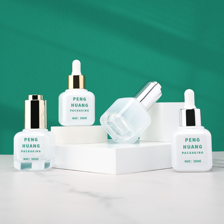 Cosmetic packaging — 30ml Custom Luxury Glass Serum Bottle with Push Button Empty Cosmetic Dropper for Hair Oil Essential Face Skin Care Oil (2)