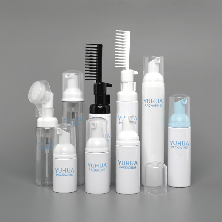 Cosmetic packaging — Empty Cleaner Packaging Container White facial cleansing Plastic Foam Bottle (4)