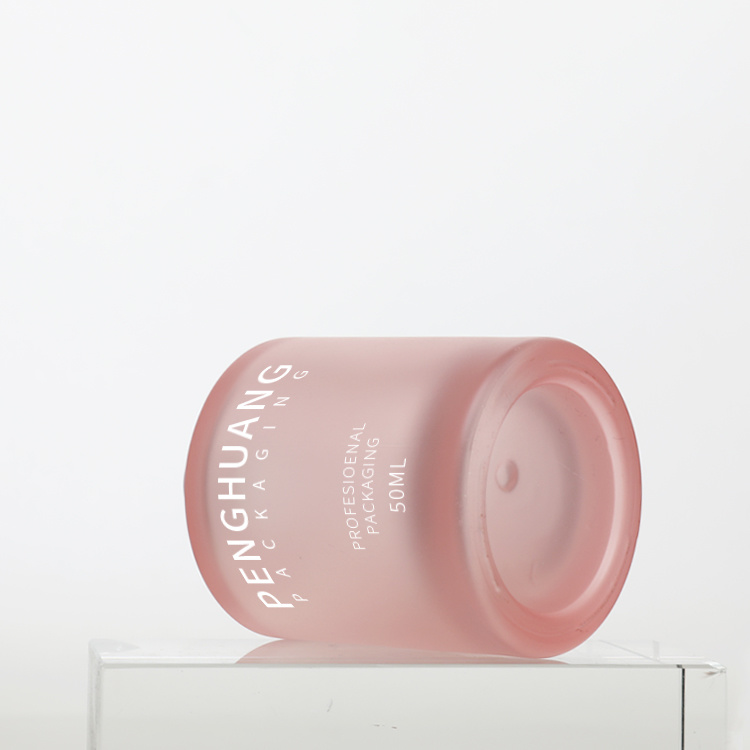 Cosmetic packaging — Skin Care Essential Oil Bottle Serum Clear Frosted 50ml Pink Frosted Glass Dropper Bottle Serum Bottles Glass (5)