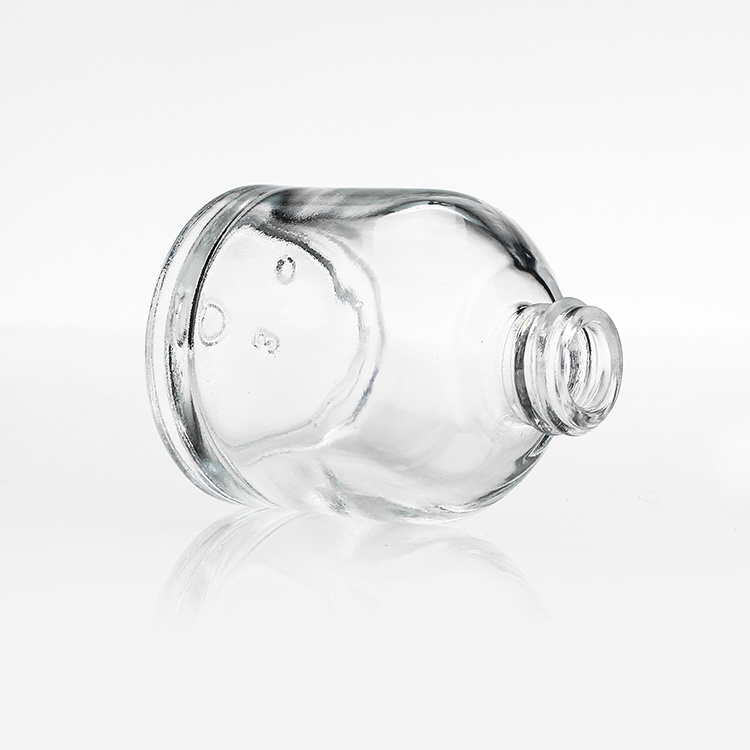 Cosmetic packaging — 30ml clear glass essential oil serum bottles with gold aluminium collar dropper cosmetic packaging (4)