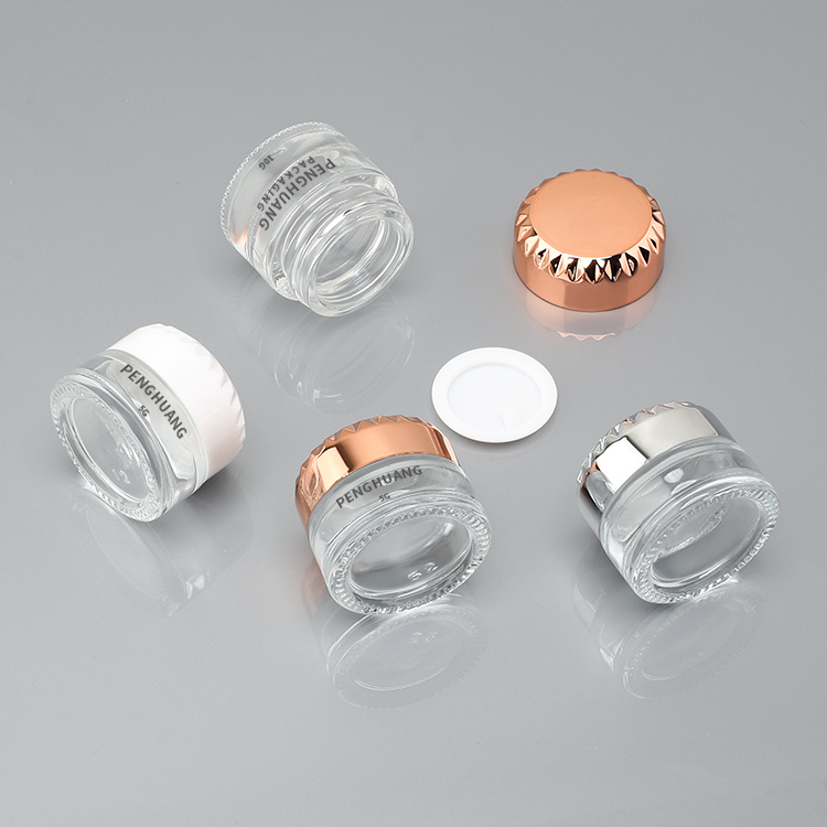 Cosmetic packaging — 5g 10g Glass Empty Refillable Makeup Cosmetic Face Cream Lotion Eye Cream Sample Jar Cosmetic Jar with Lid (4)
