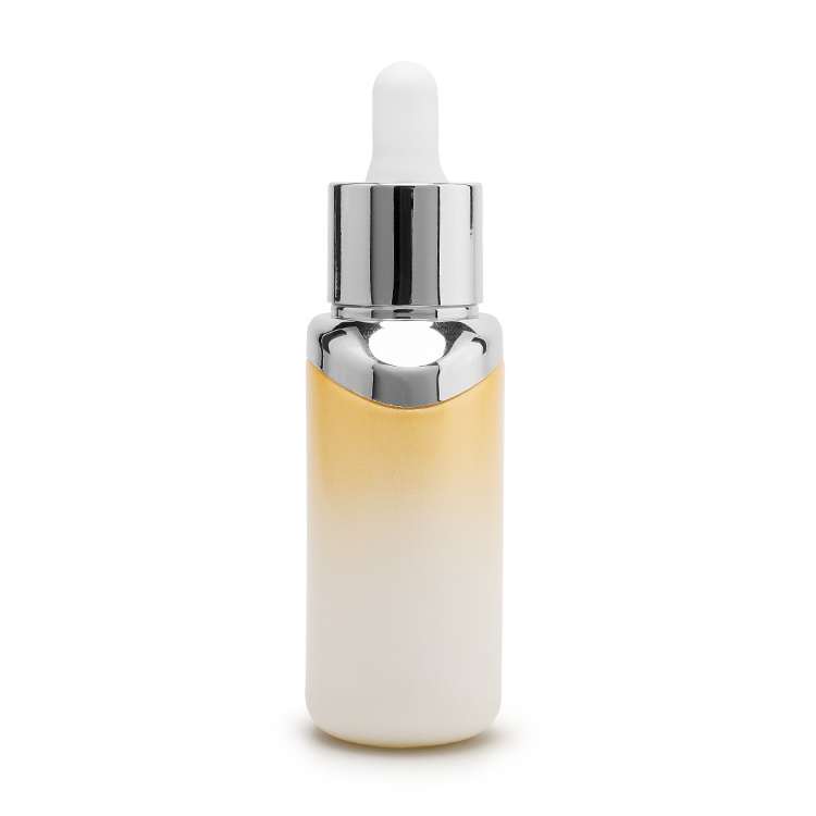 Cosmetic packaging — 30ml oval shape glass dropper bottle with silver shoulder (4)