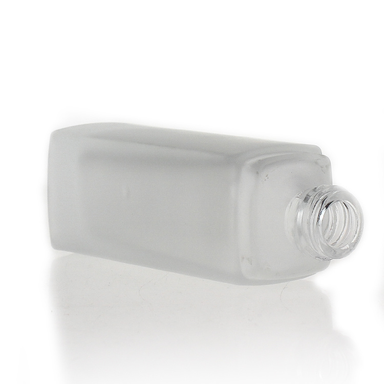 Cosmetic packaging — 30ml frosted empty square bottle liquid lotion glass foundation bottle with Dropper pump black cap (4)