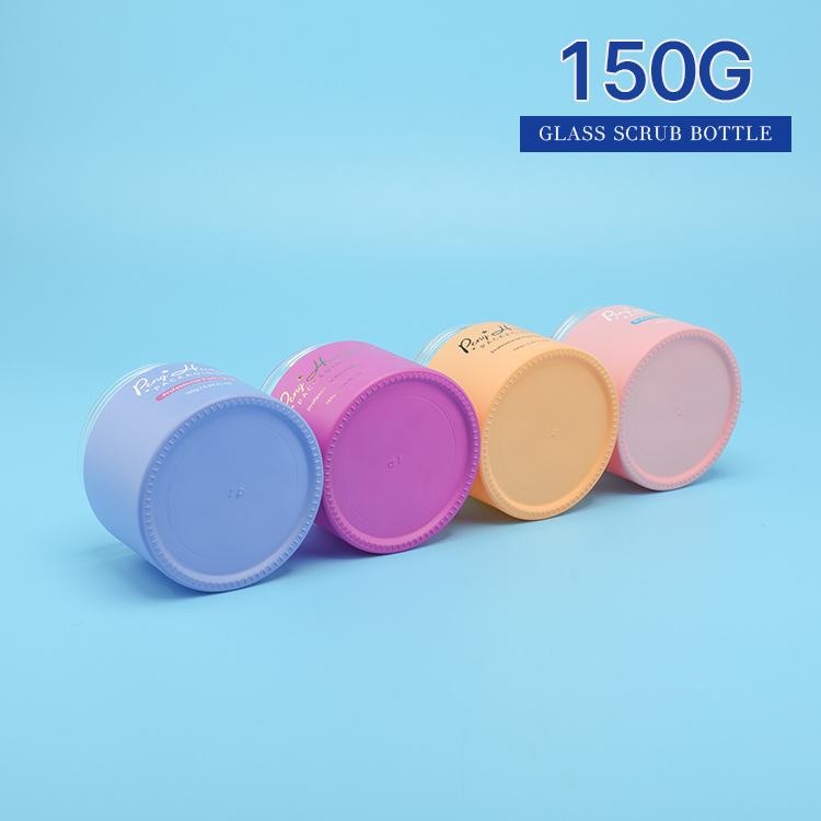 Cosmetic packaging — Wholesale 150g Body scrub jar face cream skincare packaging glass cosmetic jar container recycled glass jar (4)