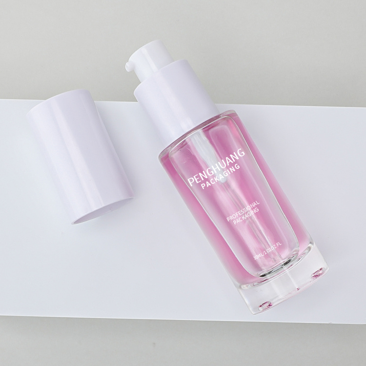 Cosmetic packaging — Transparent Glass Cosmetic Packaging Pump Bottle 30ml Cylindric Empty Essential Oil Bottle with Dropper (3)