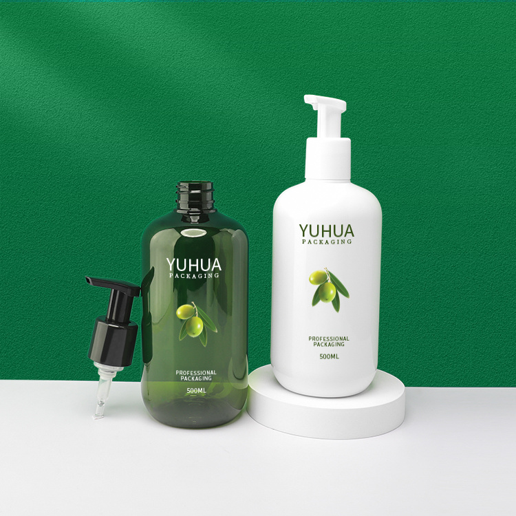 Cosmetic packaging — Recycled Plastic Foaming Cosmetic Containers Green 500ml Plastic Lotion Pump Packaging Hand Soap Foaming Bottle (4)