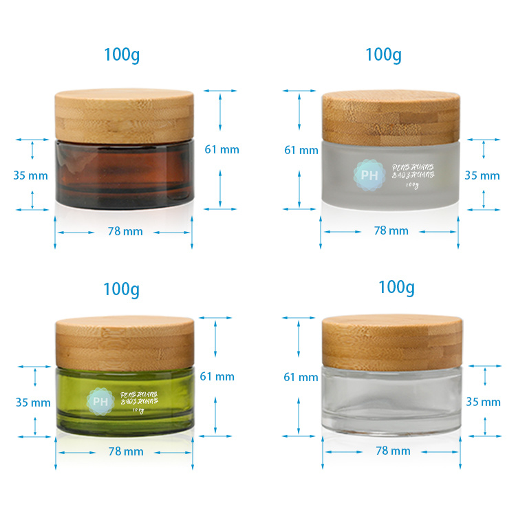 Cosmetic packaging — Hot Selling 100g Frost Skincare Cream Jars Cosmetic Face Cream Glass Larger Eco Friendly Cosmetic Packaging Containers (6)