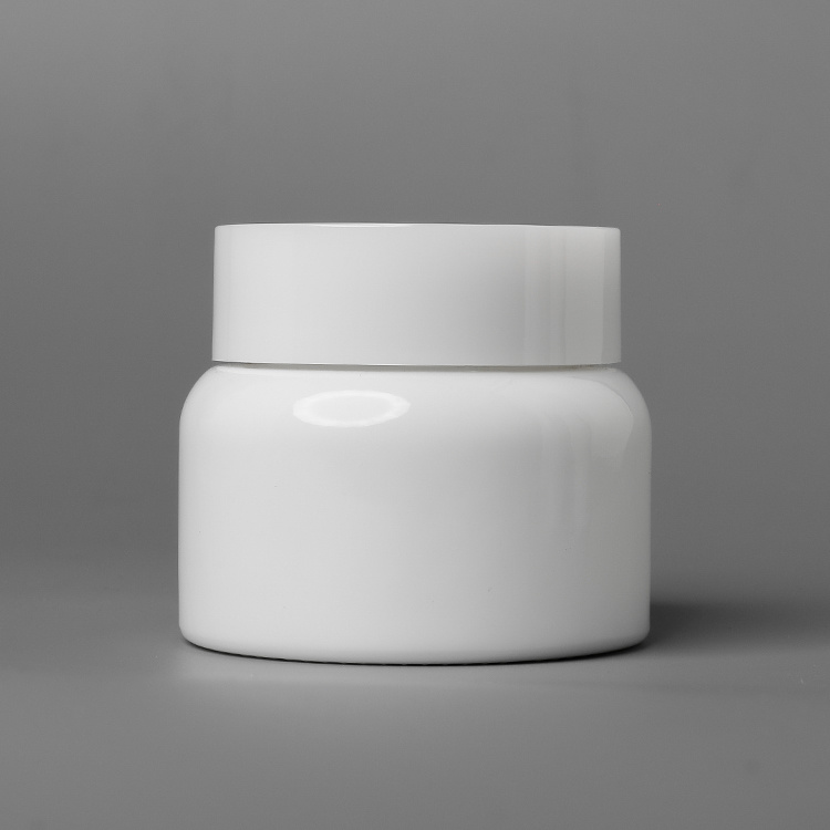 Cosmetic packaging — High End Opal White Porcelain 50g Round Jars Container Cosmetic Packaging Set for Skin Care Jar with White Smooth Lid (2)