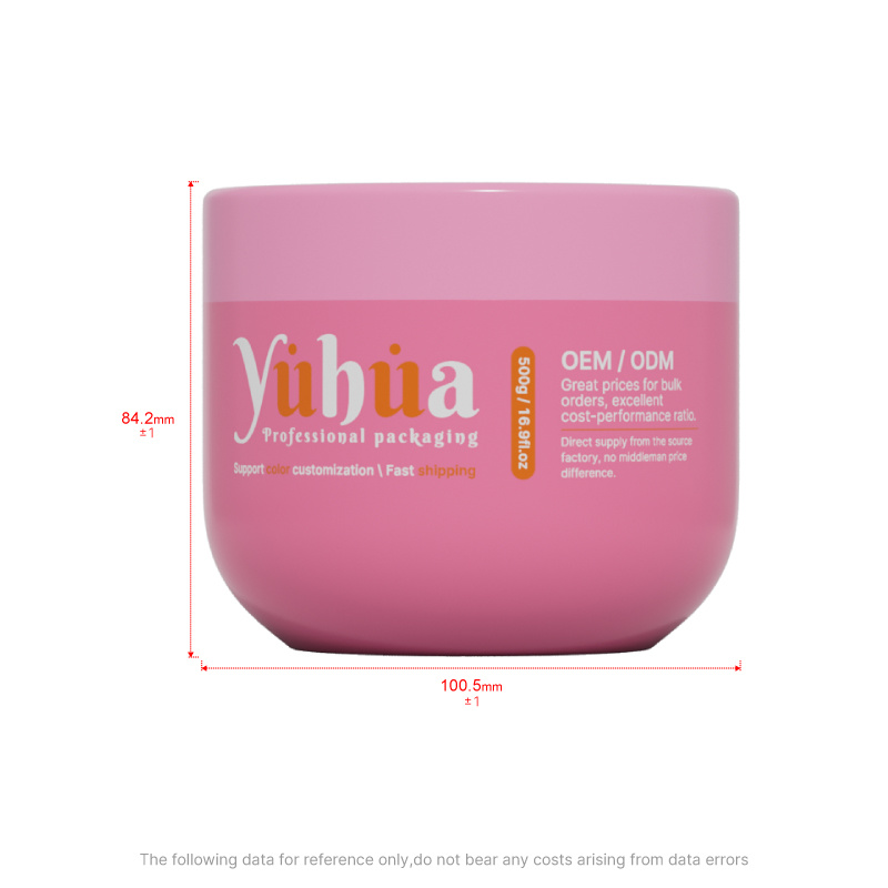 Cosmetic packaging — Round Shape 500g Color Cosmetic Skin Care Hair Butter Body Scrub Face Mask Eye Cream Plastic Jar PP Screw Top with Logo (5)