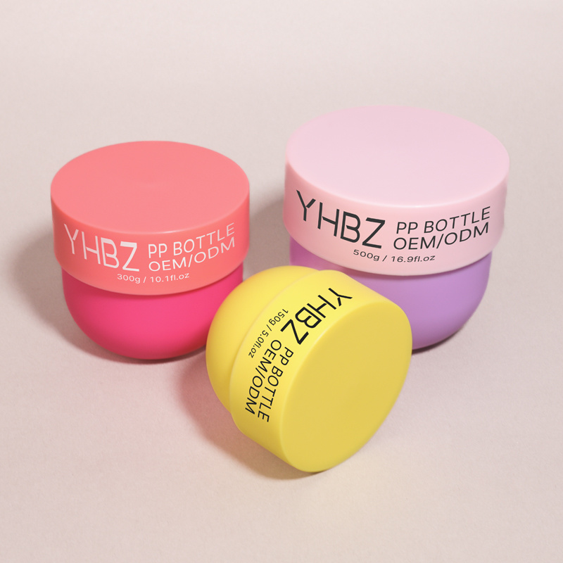 Cosmetic packaging — PP Cosmetic Jars 50g-500g 300g Body Butter Jars with Screw Top Lid 150ml Refillable Skincare Packaging for Face Cream Eye Cream (6)