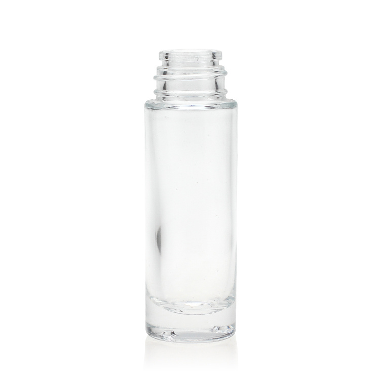 Cosmetic packaging — 30ml pump/dropper transparent empty round foundation glass bottles for cosmetics (3)