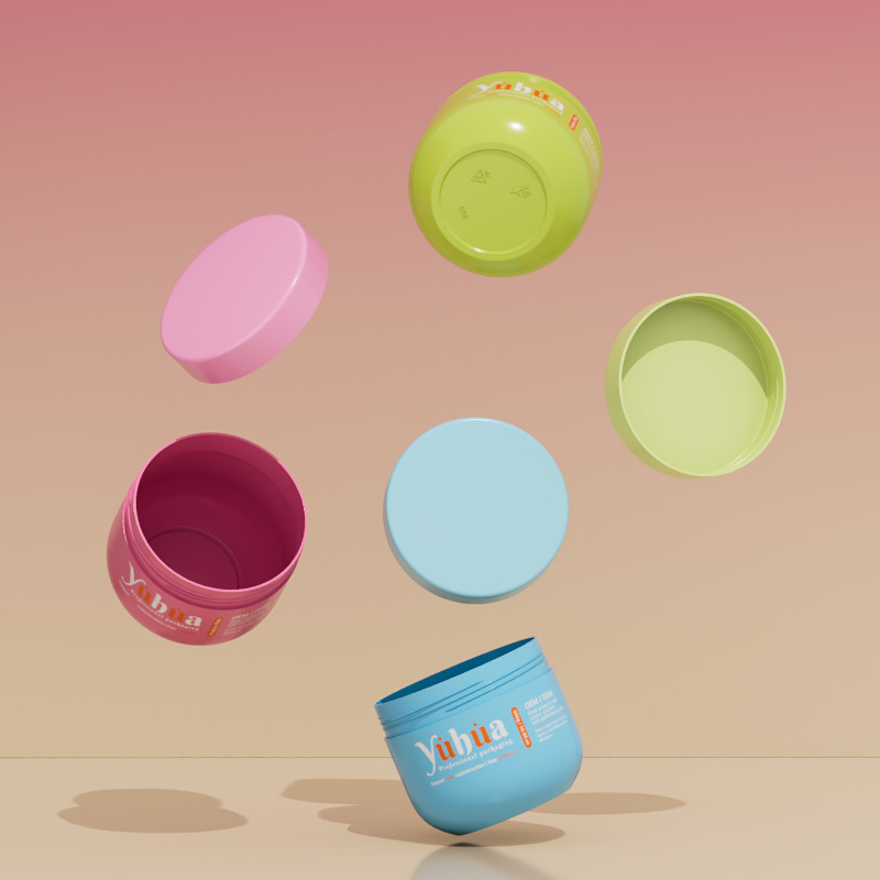 Cosmetic packaging — Round Shape 500g Color Cosmetic Skin Care Hair Butter Body Scrub Face Mask Eye Cream Plastic Jar PP Screw Top with Logo (3)