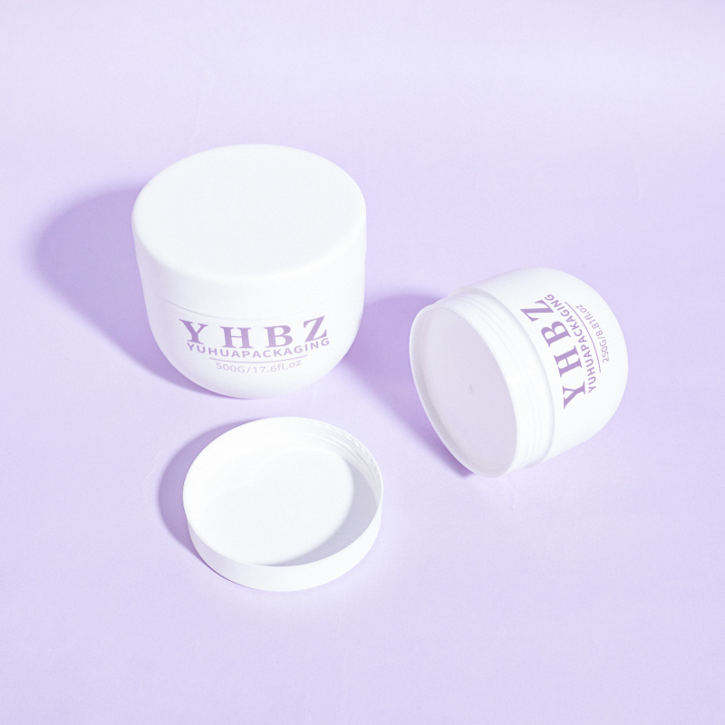 Cosmetic packaging — Wholesale Eco-Friendly PP Cosmetic Jar 500g Packaging Cream Jars Empty Plastic Body Scrub Butter Container Skin Care Eye Cream (2)