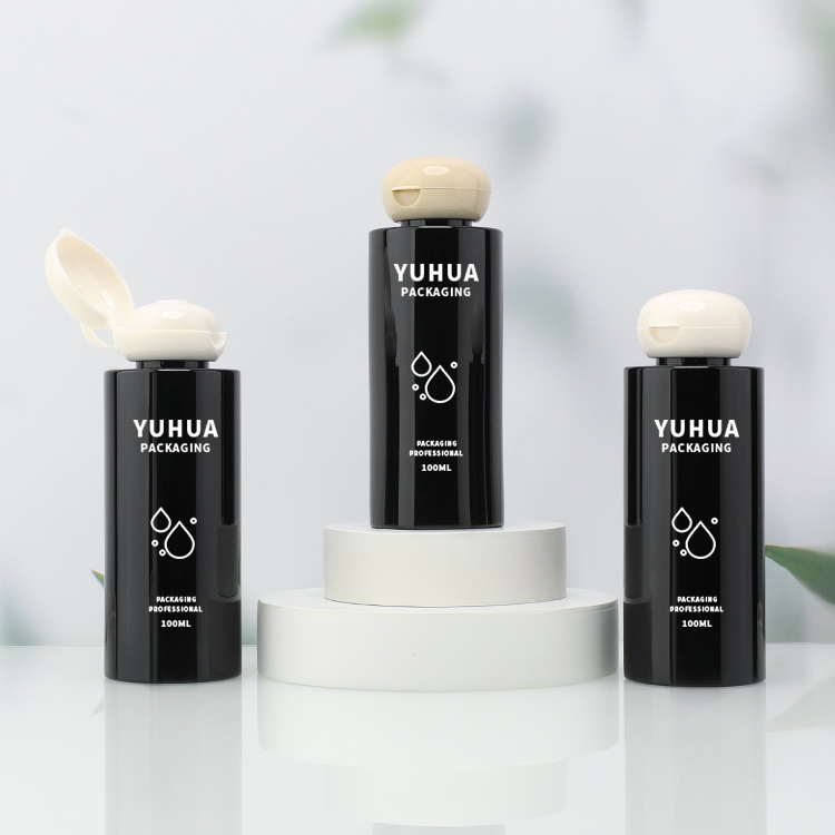 Cosmetic packaging — Luxury 100ml PET Black Serum Bottles Essential Oil Hair Oil Bottle Filp Cap for Skincare and Lotion Plastic Dropper Packaging (3)