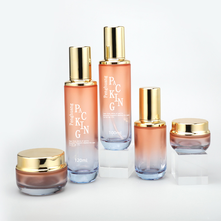 Cosmetic packaging — Private Label Skincare Packaging 30g 50g Round Face Cream Container Gradient Color Cosmetic Whitening Cream Glass Jar (6)