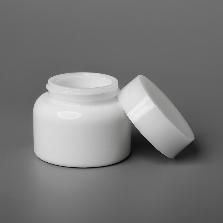 Cosmetic packaging — High End Opal White Porcelain 50g Round Jars Container Cosmetic Packaging Set for Skin Care Jar with White Smooth Lid (3)