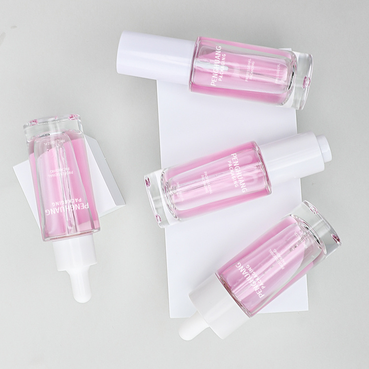 Cosmetic packaging — Transparent Glass Cosmetic Packaging Pump Bottle 30ml Cylindric Empty Essential Oil Bottle with Dropper (4)