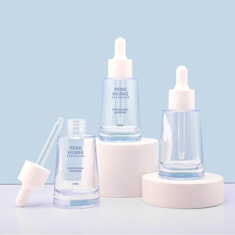 Cosmetic packaging — 1oz 30ml Round Frosted Glass Dropper Bottle for Skin Care Serum & Cosmetic Packaging Screen Printed Hair Oil & Face Serum Bottle (4)