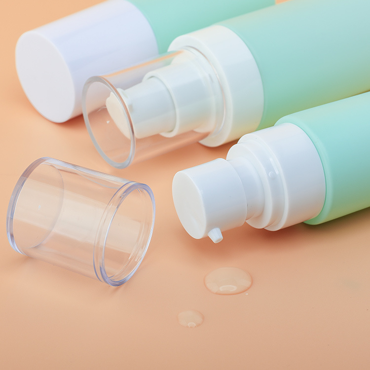 Cosmetic packaging — Factory Skincare Glass Bottle and Jar 100/60/50/30/20/15ml Cyan Glass Lotion Pump Bottle Empty Refillable Cosmetic Packaging Set (2)