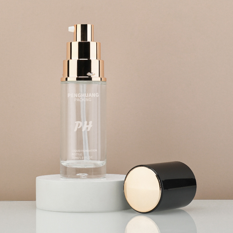 Cosmetic packaging — Empty Frosted Liquid Foundation Bottle 30ml 1oz Thick Bottom Makeup Lotion Cream Foundation Bottle with Uv Lid (4)