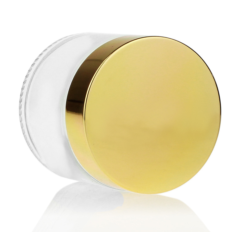 Cosmetic packaging — Hot Sale 10/15/20/30/50/60/100g Empty Clear Cosmetic Cream Jar Gold Lid Round Face Cream Glass Jar (5)