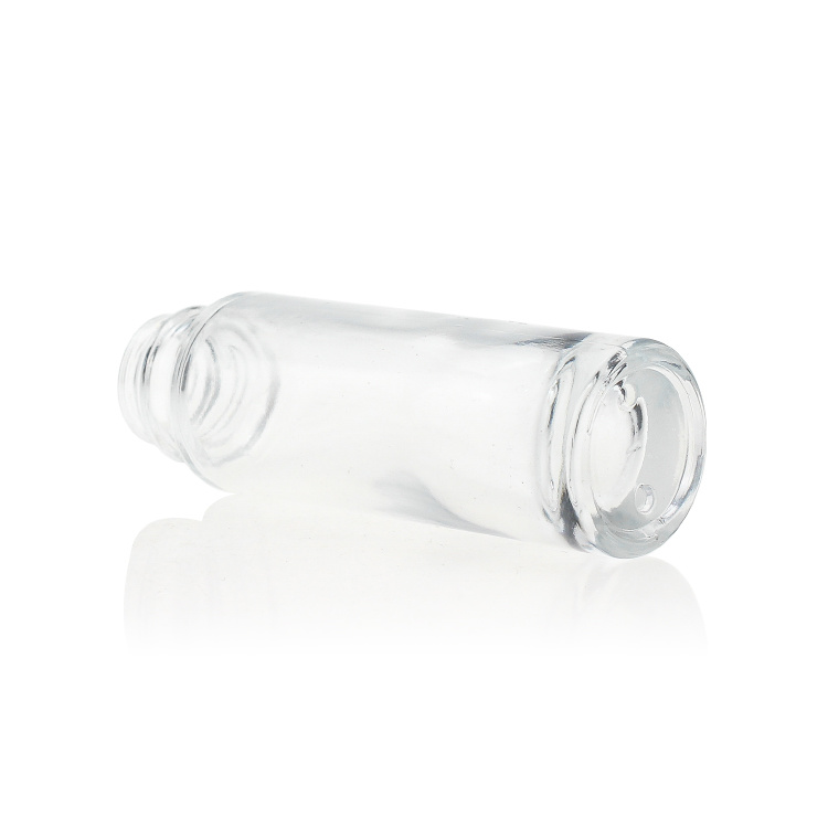 Cosmetic packaging — 30ml pump/dropper transparent empty round foundation glass bottles for cosmetics (5)