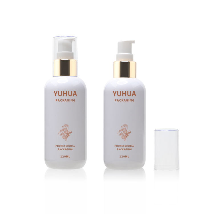 Cosmetic packaging — Plastic Packaging Pet Shampoo Conditioner Bottles Round Cosmetic Plastic Emulsion Dispenser Bottle for Lotion Serum (6)