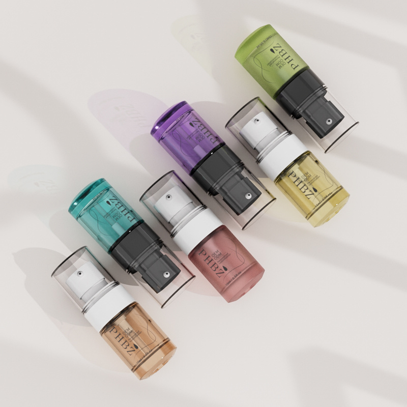 Cosmetic packaging — Colorful 15ml/0.5oz Cosmetic Packaging Glass Serum Lotion Bottle with Empty Pump Foundation Glass Bottle Pump (3)