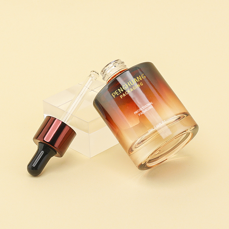 Cosmetic packaging — Luxury Skincare Packaging Clear Empty Serum Glass Bottles 50ml Customized Face Cream Glass Dropper Bottle Pipette (4)