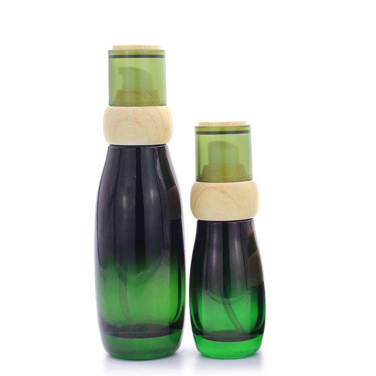 Cosmetic packaging — custom skincare packaging of cosmetic glass green lotion bottle hot sell (3)