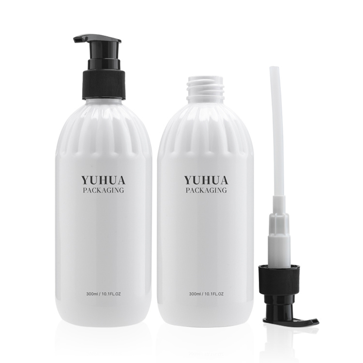 Cosmetic packaging — Plastic shampoo bottle 300ml high quality round shoulder PET hand sanitizer brown Body wash bottle plastic lotion bottle (5)
