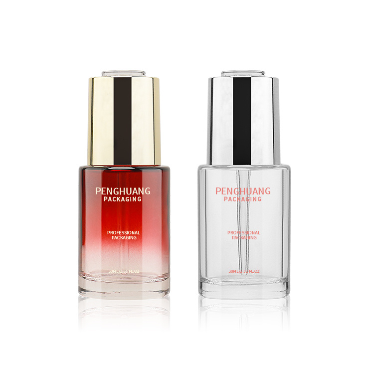 Cosmetic packaging — Factory Custom Serum Glass Skincare Lotion Essence Bottle Facial Moisture 1oz 30ml Glass Serum Bottle with Pump Pipette (2)