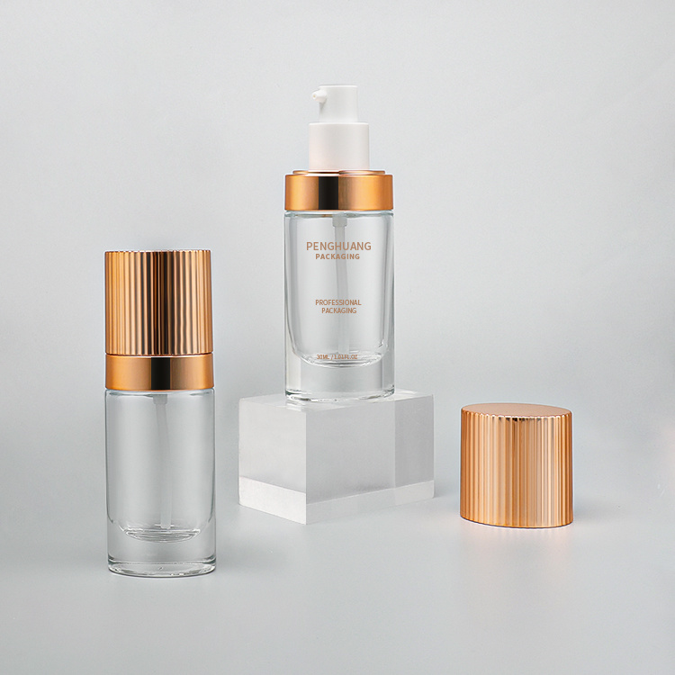 Cosmetic packaging — 30ML 1OZ Empty Refillable Glass Pump Spray Bottle Cream Foundation Make-up Skin Tonic Glass Liquid Foundation Bottle (3)