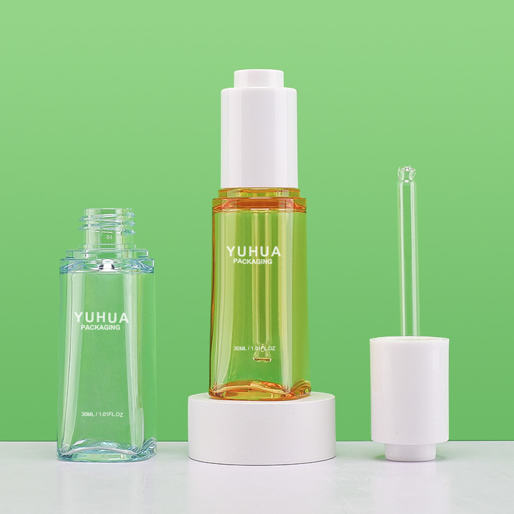 Cosmetic packaging — Thicker Wall Hard Plastic Dropper Pump Bottle PETG Skincare Packaging 30ml/50ml Serum Cylinder Bottle Lotion Essential Oil for (3)