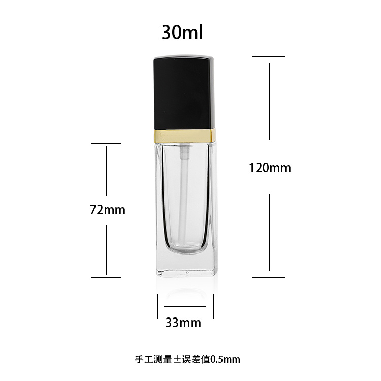 Cosmetic packaging — 30ML 1OZ Upscale Empty Refillable Glass Pump Bottles Liquid Foundation Container Dispenser Storage Vial Lotion Essence container (6)