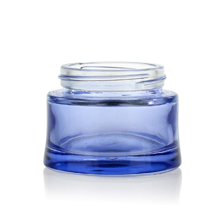 Cosmetic packaging — Glass jar 30g 50g Cosmetic cream Package Blue skin care for face cream glass jar Manufacturer (4)